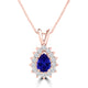 TMR121143 - Violet - Pear Tanzanite and Diamond Pendant