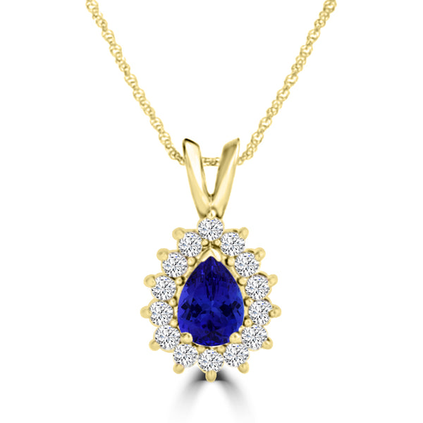 TMR121143 - Violet - Pear Tanzanite and Diamond Pendant