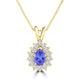 TMR121143 - Violet - Pear Tanzanite and Diamond Pendant