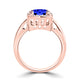 TMR121209 - Yara - Emerald Cut Tanzanite and Diamond Ring Halo