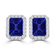 TMR121122 - Madison - Emerald Cut Tanzanite and Diamond Earring Halo