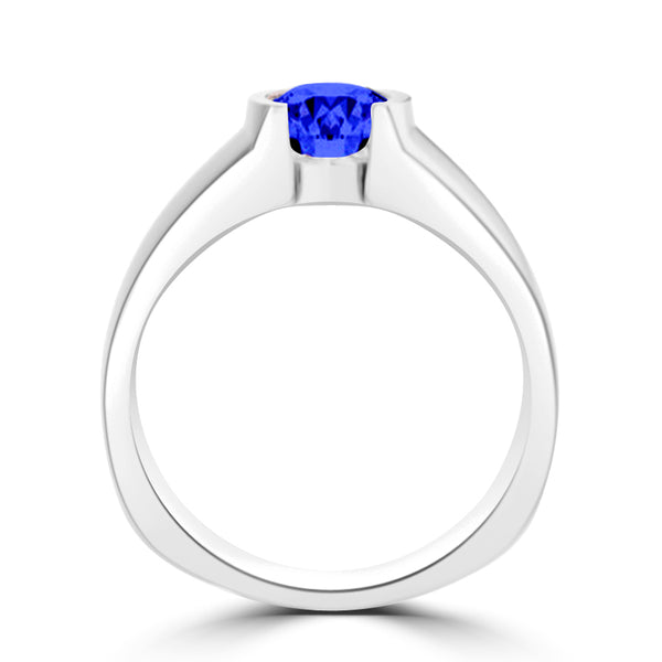 TMR121107 - Mia - Round Tanzanite and - Ring Solitaire