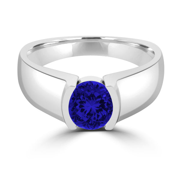 TMR121107 - Mia - Round Tanzanite and - Ring Solitaire