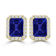 TMR121122 - Madison - Emerald Cut Tanzanite and Diamond Earring Halo