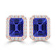 TMR121122 - Madison - Emerald Cut Tanzanite and Diamond Earring Halo