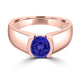 TMR121107 - Mia - Round Tanzanite and - Ring Solitaire