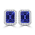 TMR121122 - Madison - Emerald Cut Tanzanite and Diamond Earring Halo