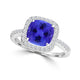 TMR121220 - Everlee - Cushion Tanzanite and Diamond Ring Halo