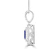 TMR121142 - Hazel - Emerald Cut Tanzanite and Diamond Pendant Double Halo