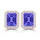 TMR121122 - Madison - Emerald Cut Tanzanite and Diamond Earring Halo