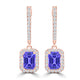 TMR121123 - Luna - Emerald Cut Tanzanite and Diamond Earring Halo