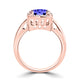 TMR121209 - Yara - Emerald Cut Tanzanite and Diamond Ring Halo