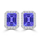 TMR121122 - Madison - Emerald Cut Tanzanite and Diamond Earring Halo