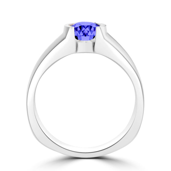 TMR121107 - Mia - Round Tanzanite and - Ring Solitaire