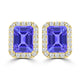 TMR121122 - Madison - Emerald Cut Tanzanite and Diamond Earring Halo