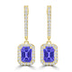 TMR121123 - Luna - Emerald Cut Tanzanite and Diamond Earring Halo