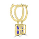 TMR121123 - Luna - Emerald Cut Tanzanite and Diamond Earring Halo