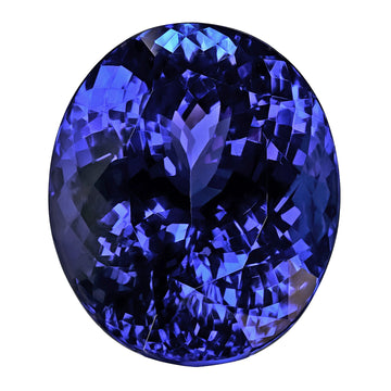 26.72ct Oval Certified AAAA Tanzanite Gemstone 20.17x16.5mm