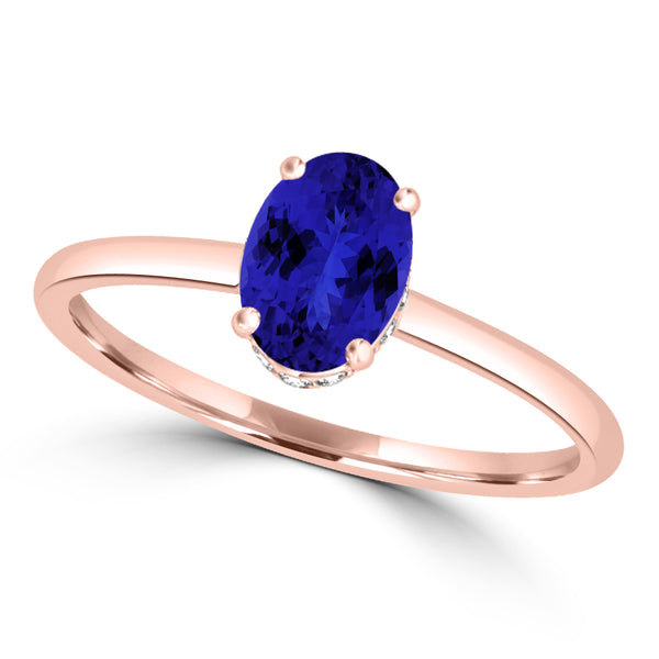 TMR121200 - Madeline - Oval Tanzanite and Diamond Ring