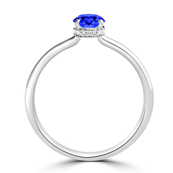 TMR121200 - Madeline - Oval Tanzanite and Diamond Ring