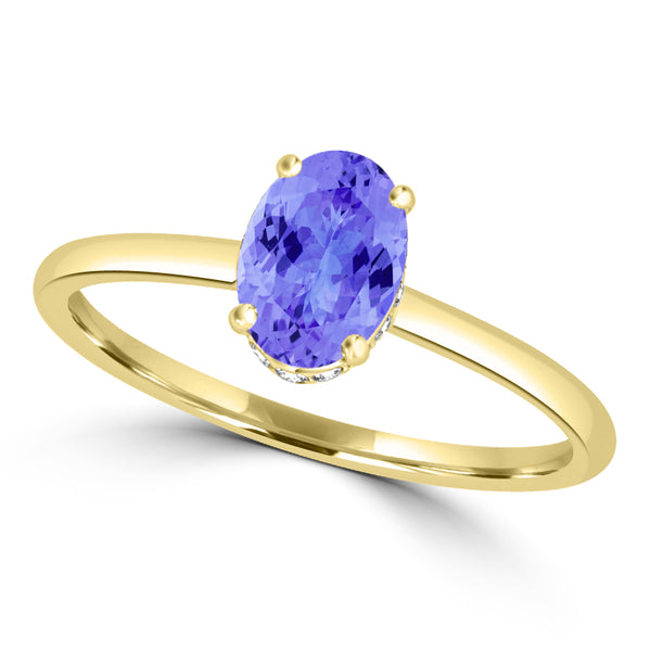 TMR121200 - Madeline - Oval Tanzanite and Diamond Ring