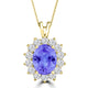 TMR121128 - Riley - Oval Tanzanite and Diamond Pendant Halo