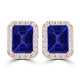 TMR121122 - Madison - Emerald Cut Tanzanite and Diamond Earring Halo