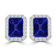 TMR121122 - Madison - Emerald Cut Tanzanite and Diamond Earring Halo