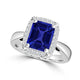 TMR121209 - Yara - Emerald Cut Tanzanite and Diamond Ring Halo