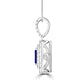 TMR121142 - Hazel - Emerald Cut Tanzanite and Diamond Pendant Double Halo