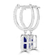 TMR121123 - Luna - Emerald Cut Tanzanite and Diamond Earring Halo