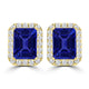 TMR121122 - Madison - Emerald Cut Tanzanite and Diamond Earring Halo