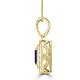 TMR121142 - Hazel - Emerald Cut Tanzanite and Diamond Pendant Double Halo