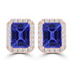 TMR121122 - Madison - Emerald Cut Tanzanite and Diamond Earring Halo