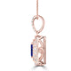 TMR121142 - Hazel - Emerald Cut Tanzanite and Diamond Pendant Double Halo