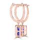 TMR121123 - Luna - Emerald Cut Tanzanite and Diamond Earring Halo