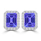 TMR121122 - Madison - Emerald Cut Tanzanite and Diamond Earring Halo