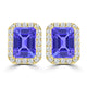 TMR121122 - Madison - Emerald Cut Tanzanite and Diamond Earring Halo