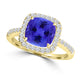 TMR121220 - Everlee - Cushion Tanzanite and Diamond Ring Halo