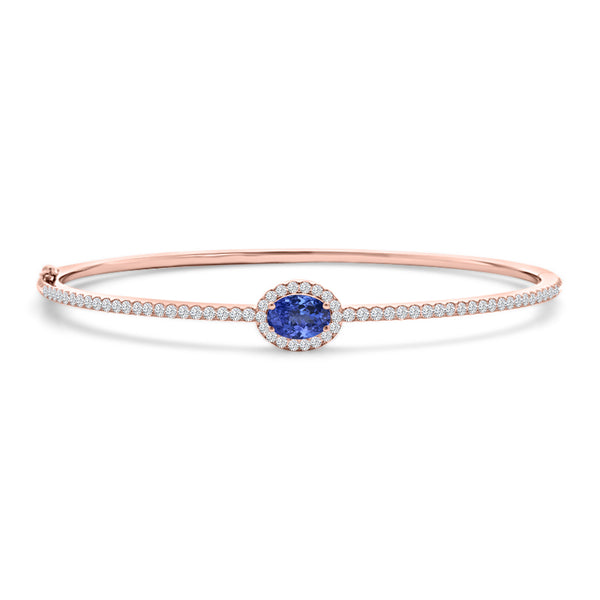 TTBR1025 - Maya - Certified AAAA Tanzanite and Diamond Bangle