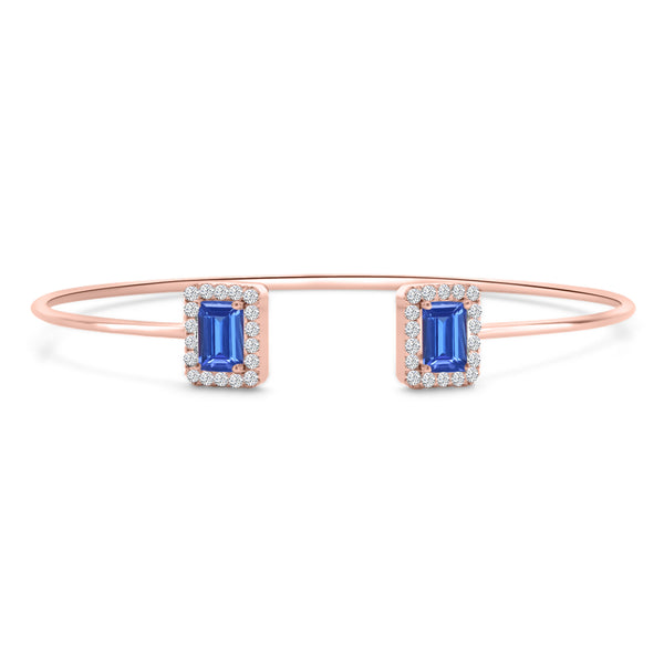 TTBR1024 - Parul - Certified AAAA Tanzanite and Diamond Bangle