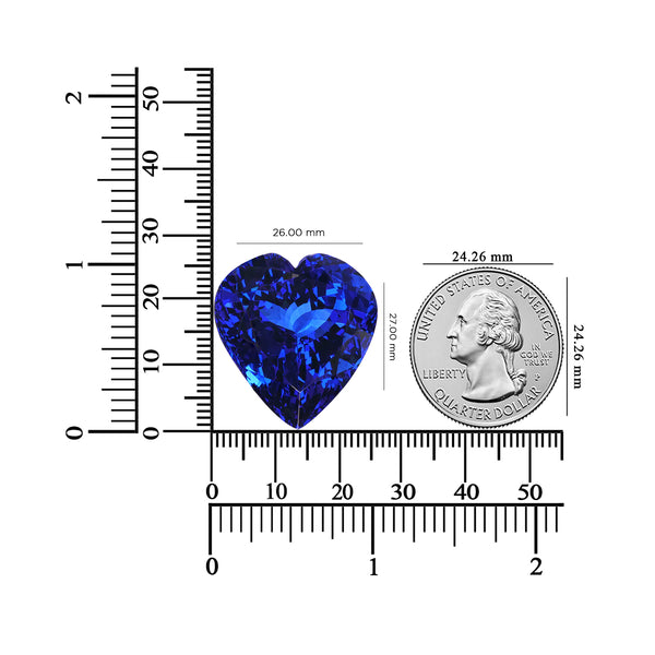 72.93ct Heart Certified AAAA Tanzanite Gemstone 26.00x27.00mm