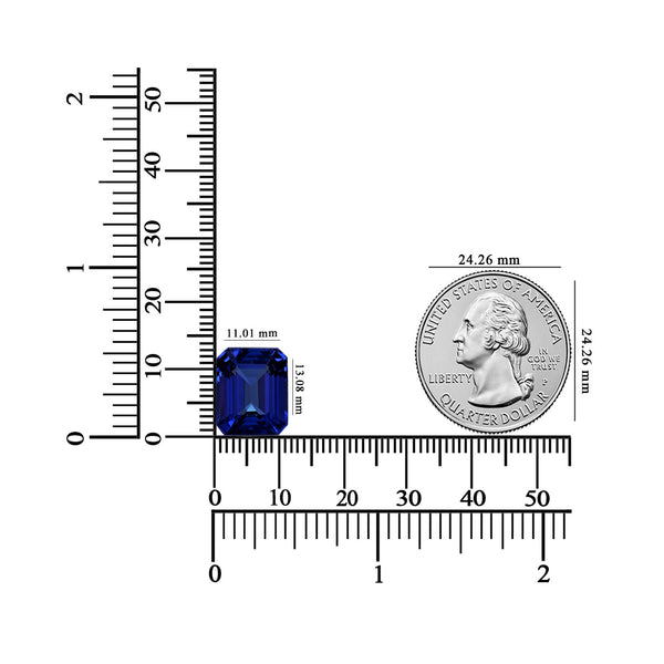 8.56ct Emerald Cut Certified AAAA Tanzanite Gemstone 13.08x11.01mm