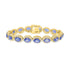 18.31tct Natural Tanzanite Bracelet with 2.46tct Diamonds set in 14K Yellow Gold