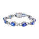 11.02 cts AAAA Oval Tanzanite Bracelet with 0.154 cttw Diamonds in 14K White Gold