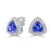 2.14tct Natural Tanzanite Earring with 2.88tct Diamonds set in 14K White Gold