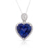 10.51 ct AAAA Heart Tanzanite Pendant with 0.79 cttw Diamond in 14K White Gold