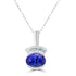 2.43 ct AAAA Oval Tanzanite Pendant with 0.1 cttw Diamond in 14K WG