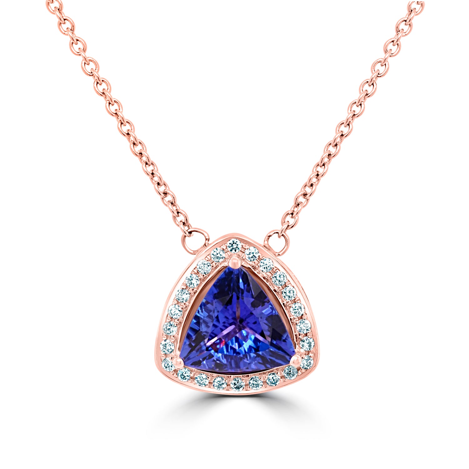 ct Trillion Tanzanite Necklaces with cttw Diamond in 14K