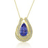 2.42ct AAAA Pear Tanzanite Pendant with 0.27 cttw Diamond in 14K Yellow Gold